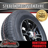 16" Trailer Caravan 6 stud Stealth Alloy & 195/65R16C Tyre. 195 65 16