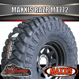 245/75R16 L/T MAXXIS RAZR MT772 ON 16" BLACK STEEL WHEEL. 245 75 16