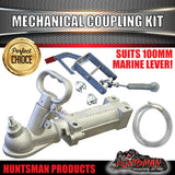 50mm Ball Mechanical Brake Boat Trailer Coupling + 100mm Marine Lever Cable Kit