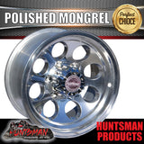 16X8 -22 Mongrel Alloy Mag Wheel Rim 6/139.7 pcd. Polished Finish. Fits Landcruiser, Patrol, Hilux, BT50, Ranger Etc