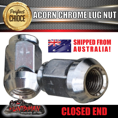 20x ACORN CHROME LUG NUT 1/2