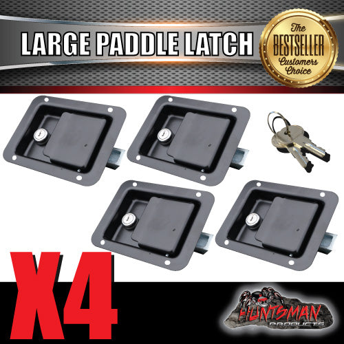 x4 Large Black Paddle Handle Lock Latch for Caravan Ute Truck Toolbox