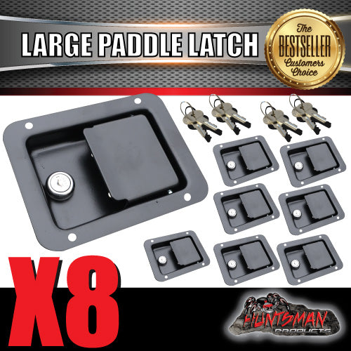 x8 Large Black Paddle Handle Lock Latch for Caravan Ute Truck Toolbox