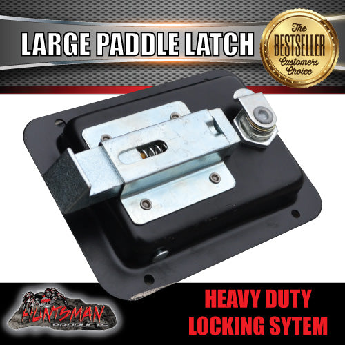 x1 Large Black Paddle Handle Lock Latch for Caravan Ute Toolbox truck