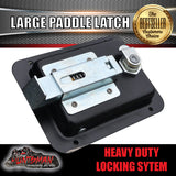 x2 Large Black Paddle Handle Lock Latch for Caravan Ute Truck Toolbox