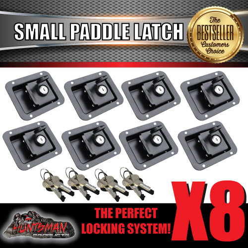 x8 Black Paddle Handle Lock Latch for Caravan Canopy Ute Truck Toolbox