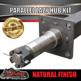 x2 1600KG Gal Parallel 6 Stud Trailer Hubs 50mm Solid Stub Axles