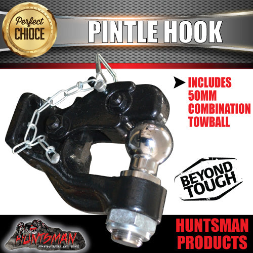 Pintle Fast Rope Pintle hook with combination 50mm tow ball & Pintle Receiver ...