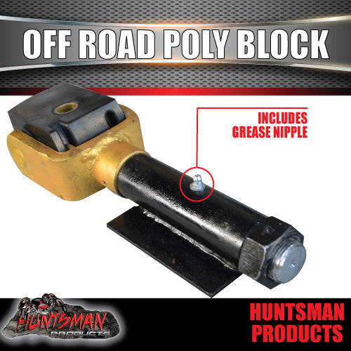 Off Road Trailer Caravan Weld On Poly Block Coupling. Hard Chrome Shaft. CTA Approved