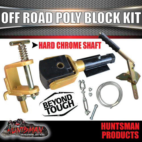 Off Road Trailer Caravan Poly Block Coupling & Handbrake Kit. Hard Chrome Shaft! CTA Approved