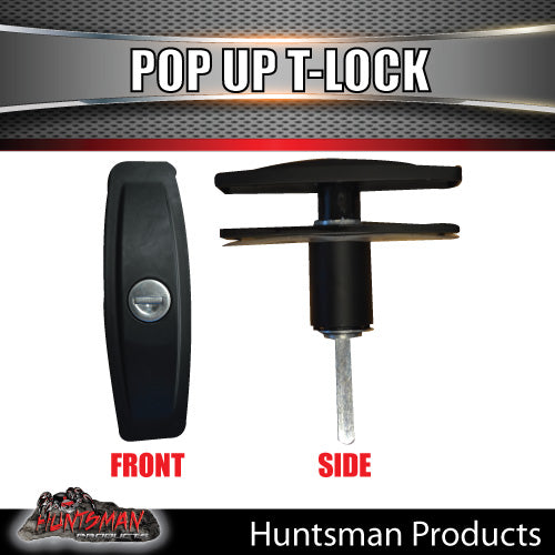 x2 Slim T Handle Pop Up Lock Latch for Trailer 4x4 Ute Caravan Canopy Tool box
