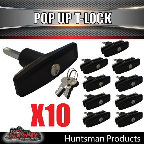 x10 Slim T Handle Pop Up Lock Latch for Trailer 4x4 Ute Caravan Canopy Tool box