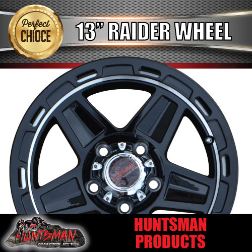 13X5 Silver Ring Raider Alloy Mag Wheel suits Ford. Caravan Trailer Bo ...