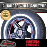 14" Trailer Caravan Ford Pattern Raider Mag & 205/75R14C Whitewall Tyre. 205 75 14