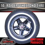 14" Trailer Caravan Ford Pattern Raider Mag & 205/75R14C Whitewall Tyre. 205 75 14