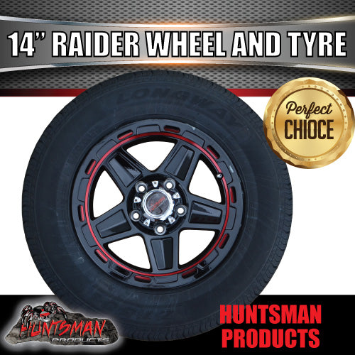 14" Trailer Caravan Raider Alloy Mag & 195R14C Tyre suits Ford. 195 14