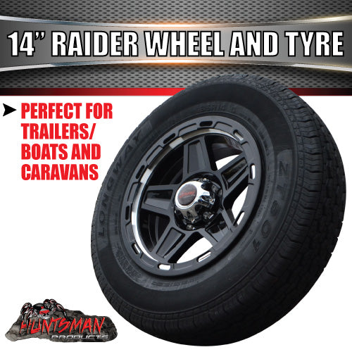 14" Trailer Caravan Raider Mag & 185R14C Tyre suits Ford. 185 14