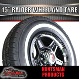 15" Trailer Caravan 6 Stud Raider Mag Rim & 205/75R15C Whitewall Tyre. 205 75 15