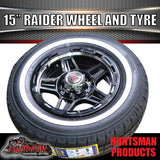 15" Trailer Caravan 6 Stud Raider Mag & 205/70R15C Whitewall Tyre. 205 70 15