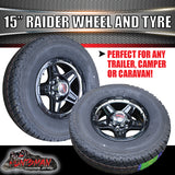 15" Trailer Caravan 6 Stud Raider Mag & 235/75R15 LT Tyre. 235 75 15