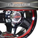 15X6 6 Stud Red Ring Raider Alloy Mag Wheel Caravan Trailer Boat Jetski 6/139.7 PCD