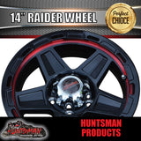 14x5.5" Ford Stud Raider Red Ring Alloy Mag Wheel Rim for Caravan Boat Jetski Trailer