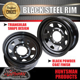 14" BLACK POWDER COATED TRAILER CARAVAN WHEEL RIM- 6 STUD