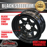 14" BLACK POWDERCOATED TRAILER RIM: SUITS FORD PATTERN
