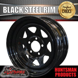 14" BLACK POWDERCOATED TRAILER RIM: SUITS FORD PATTERN