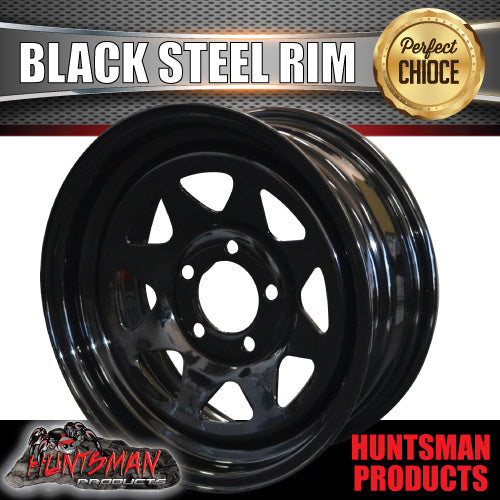 13" BLACK POWDERCOATED RIM: SUITS FORD PATTERN