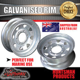 15" GALVANISED TRAILER MARINE STEEL RIM- 6 STUD