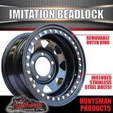 16X8 5/150 PCD -25 Offset Steel Imitation Beadlock Rim.   Fits Toyota Landcruiser
