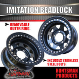 16X8 5/150 PCD -25 Offset Steel Imitation Beadlock Rim.   Fits Toyota Landcruiser