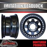 16X8 5/150 PCD 0 Offset Steel Imitation Beadlock Rim.   Fits Toyota Landcruiser