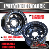 16X8 5/150 PCD 0 Offset Steel Imitation Beadlock Rim.   Fits Toyota Landcruiser