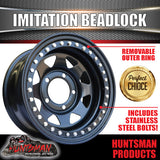 16X8 5/150 PCD 0 Offset Steel Imitation Beadlock Rim.   Fits Toyota Landcruiser