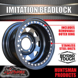 16X8 5/150 PCD -50 Offset Steel Imitation Beadlock Rim.   Fits Toyota Landcruiser