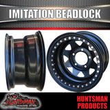 16X8 5/150 PCD -50 Offset Steel Imitation Beadlock Rim.   Fits Toyota Landcruiser