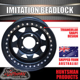 16X8 5/150 PCD 0 Offset Steel Imitation Beadlock Rim.   Fits Toyota Landcruiser
