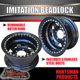 16X8 5/150 PCD -50 Offset Steel Imitation Beadlock Rim.   Fits Toyota Landcruiser