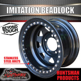 16X8 5/150 PCD -50 Offset Steel Imitation Beadlock Rim.   Fits Toyota Landcruiser