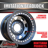 16X8 6/139.7 PCD -23 Offset Steel Imitation Beadlock Rim.  Fits Landcruiser, Patrol etc