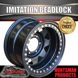 16X8 6/139.7 PCD -23 Offset Steel Imitation Beadlock Rim.  Fits Landcruiser, Patrol etc