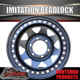 16X8 6/139.7 PCD -23 Offset Steel Imitation Beadlock Rim.  Fits Landcruiser, Patrol etc