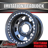 16X8 6/139.7 PCD -23 Offset Steel Imitation Beadlock Rim.  Fits Landcruiser, Patrol etc