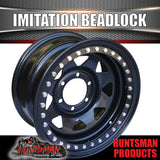 16X8 6/139.7 PCD 0 Offset Steel Imitation Beadlock Rim.  Fits Landcruiser, Patrol, Ranger etc