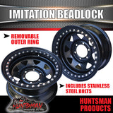 16X8 6/139.7 PCD 0 Offset Steel Imitation Beadlock Rim.  Fits Landcruiser, Patrol, Ranger etc