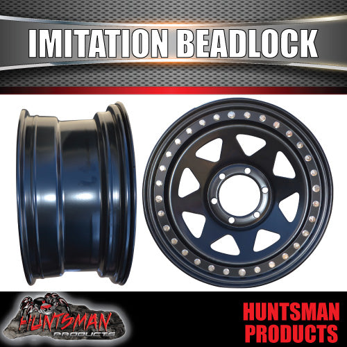 17X8 6/139.7 PCD +20 Offset Steel Imitation Beadlock Rim.  Fits Ranger, Hilux, D-Max, BT-50 etc