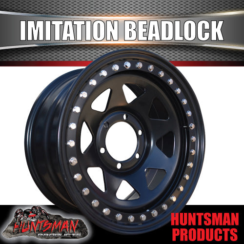 17X8 6/139.7 PCD +20 Offset Steel Imitation Beadlock Rim.  Fits Ranger, Hilux, D-Max, BT-50 etc