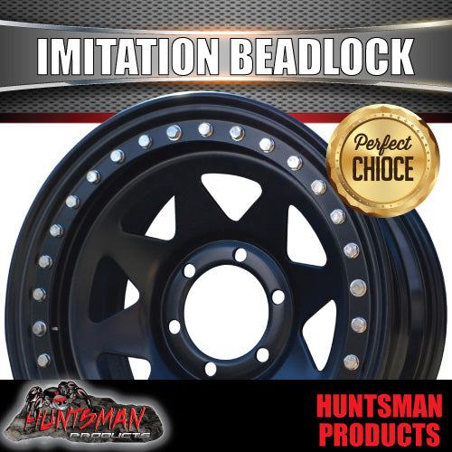 17X8 6/139.7 PCD +20 Offset Steel Imitation Beadlock Rim.  Fits Ranger, Hilux, D-Max, BT-50 etc